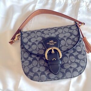 COACH Shoulder Bag Signature Chambray Blue
